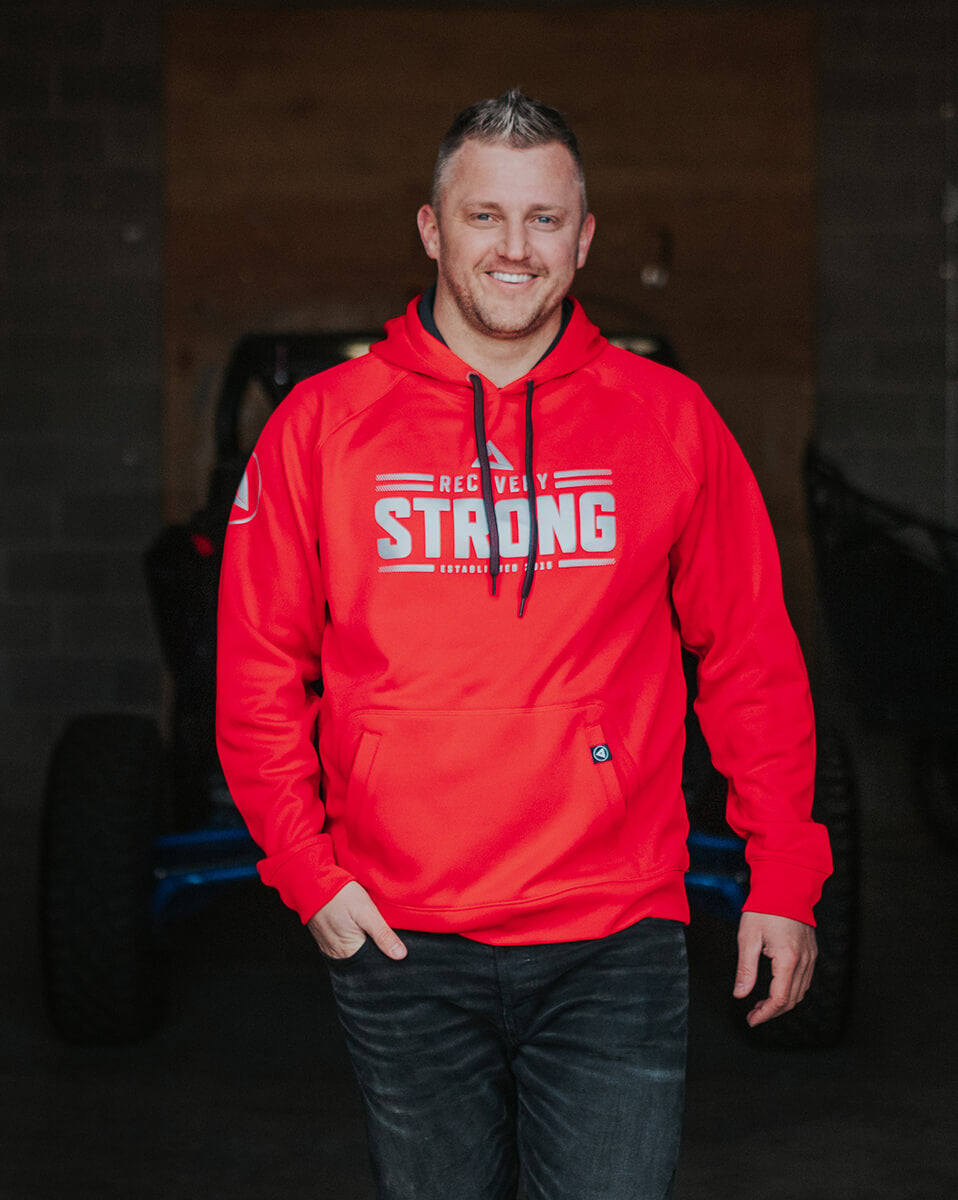Bold Hoodie - Red & Silver