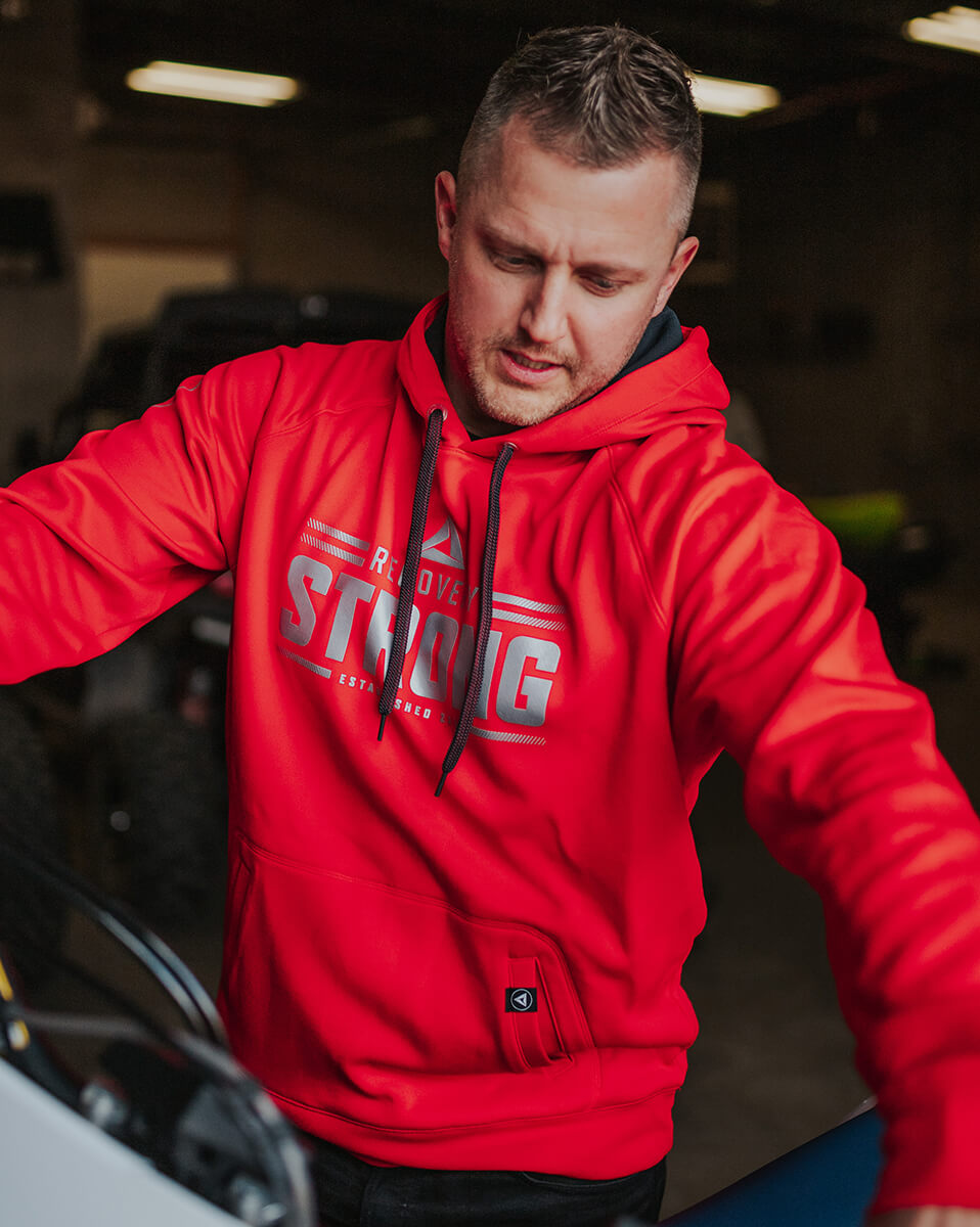 Bold Hoodie - Red & Silver